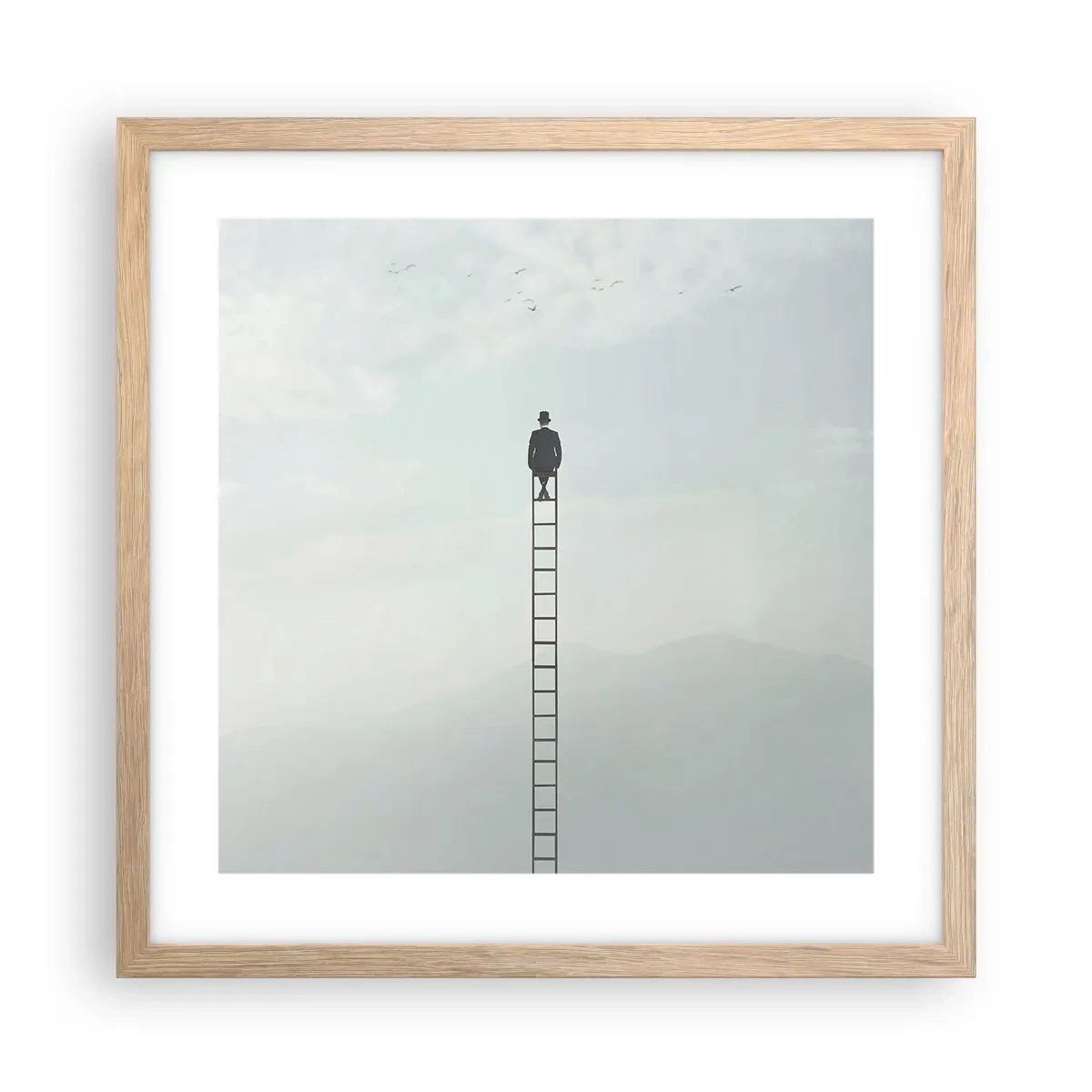 Een poster in een licht eiken lijst - Stap verder op! - 40x40 cm