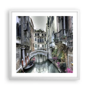 Poster in een witte lijst - Eeuwenlang in stille reflectie - 50x50 cm