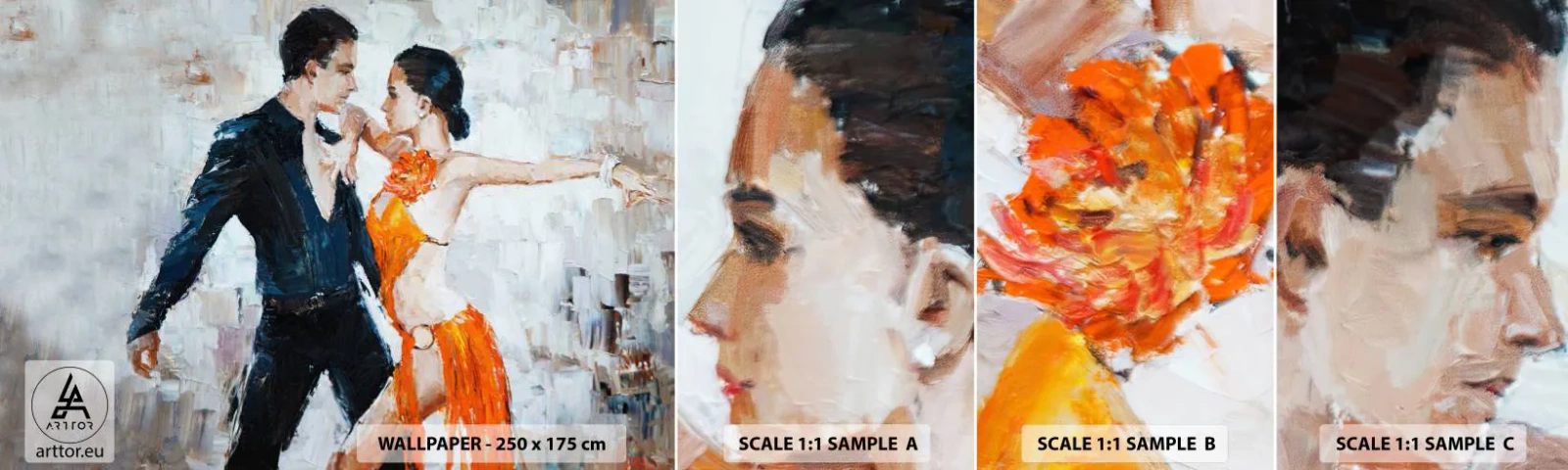 Fotobehang Monster Zelfklevend Deluxe Sticker - Dirty dancing - Abstractie, Dans, Tango - 100x30 cm