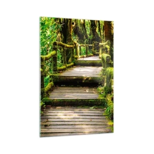 Schilderen op glas - Door de gang van groen - 70x100 cm