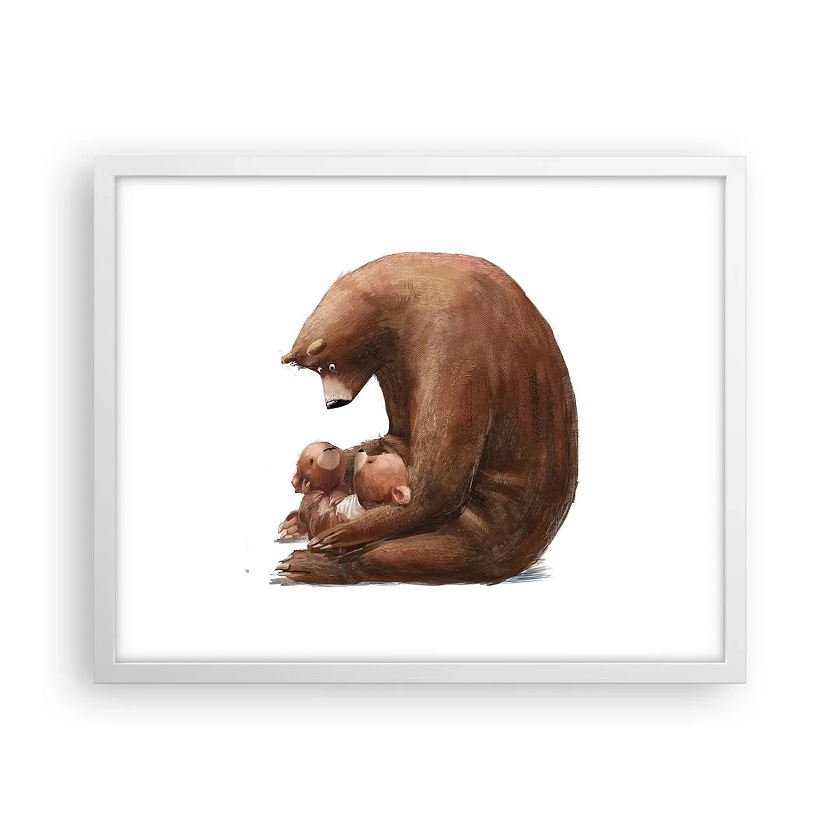 Poster in een witte lijst - Zoete dromen, kinderen - 50x40 cm