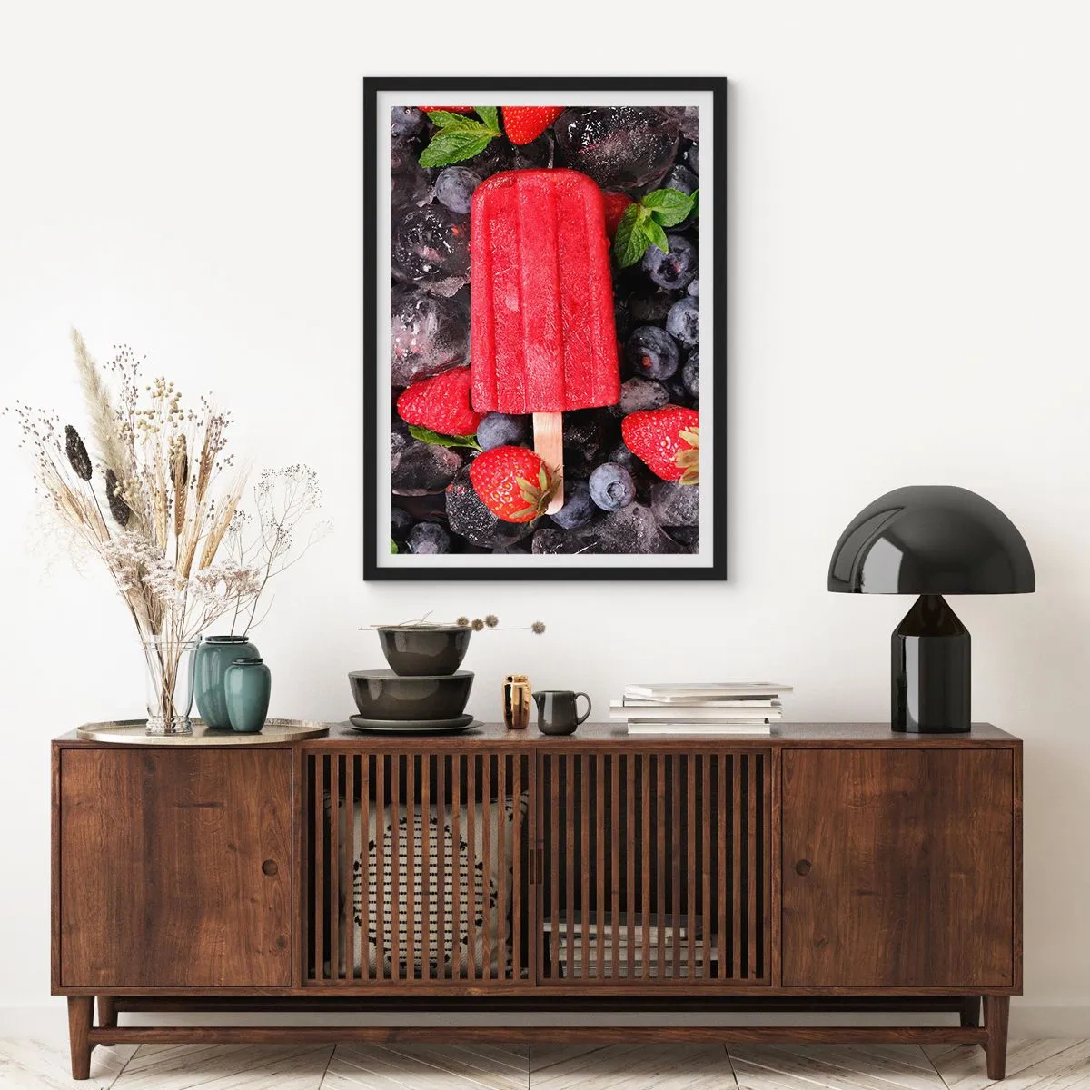 Poster in een zwarte lijst - De smaak van hete zomer - 70x100 cm