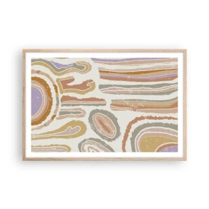 Een poster in een licht eiken lijst - Kleurrijke doorsneden - 91x61 cm
