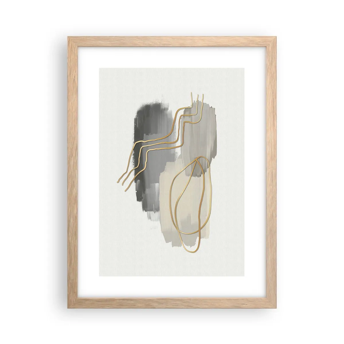 Een poster in een licht eiken lijst - Duur en beweging - 30x40 cm