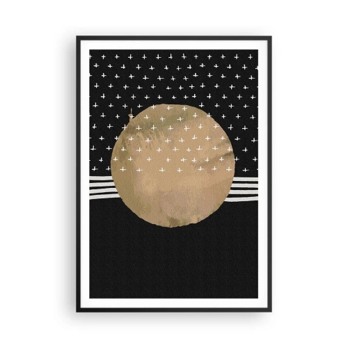 Poster in een zwarte lijst - Samenstelling: galaxy-vlag - 70x100 cm