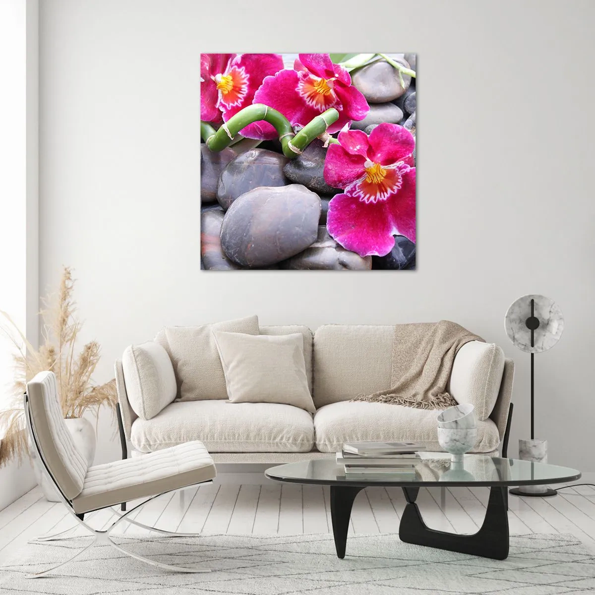 Schilderen op glas - Kou en hitte - 60x60 cm