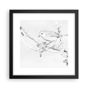 Poster in een zwarte lijst - Winterochtend - 30x30 cm