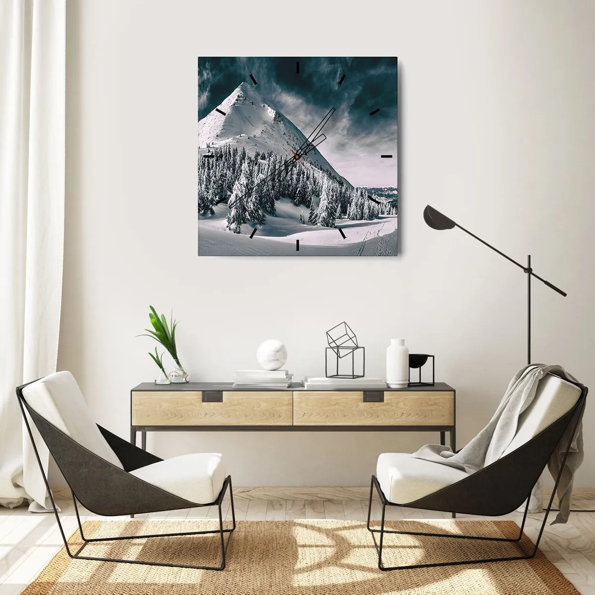 Wandklok - Klok - Het land van sneeuw en ijs - 40x40 cm