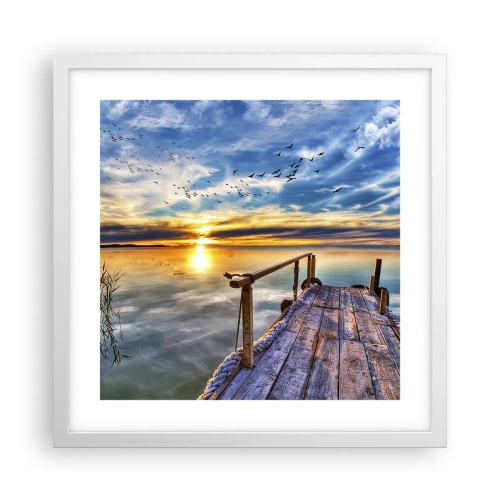 Poster in een witte lijst - De wind gaat rusten - 40x40 cm