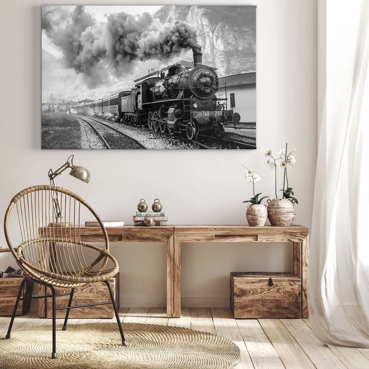 Schilderen op canvas - Staat op het station... - 120x80 cm