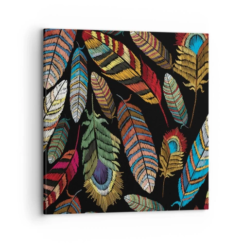 Schilderen op canvas - Het vogelcarnaval - 70x70 cm