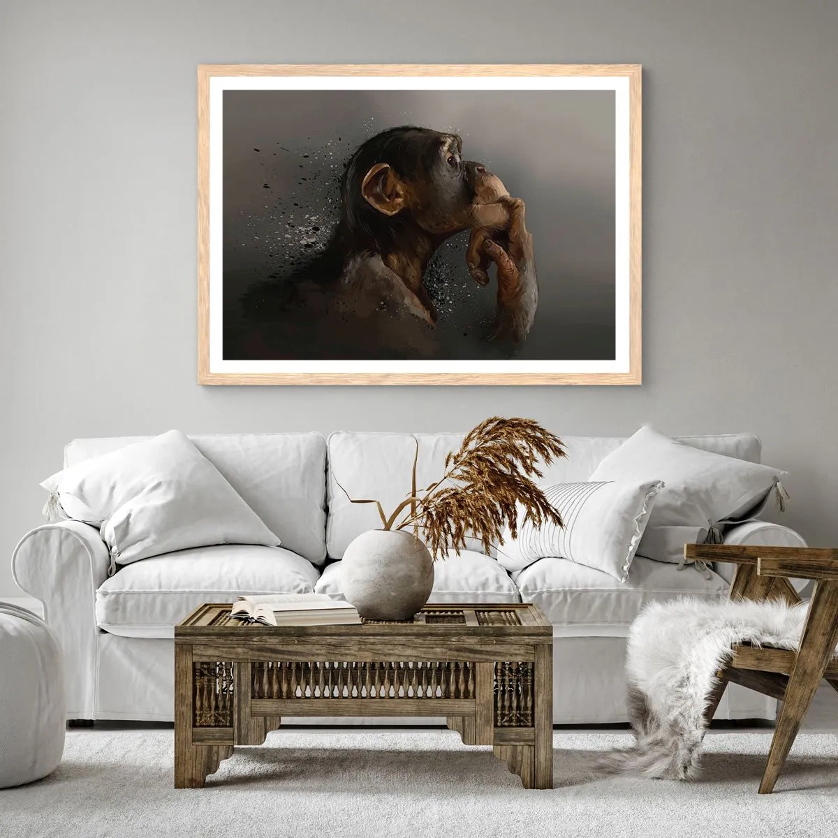 Een poster in een licht eiken lijst - Zeker een denker - 40x30 cm
