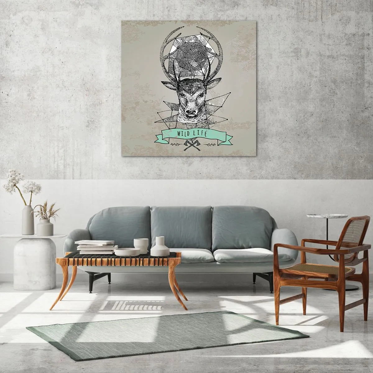 Schilderen op glas - Sint Hubertus visie - 70x70 cm