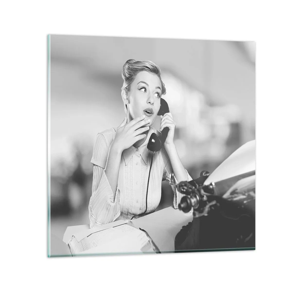 Schilderen op glas - Hallo, het zijn de jaren 50. - 70x70 cm