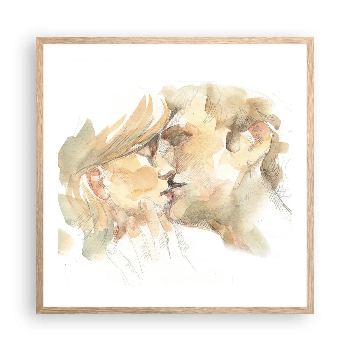 Een poster in een licht eiken lijst - De helft gevonden? - 60x60 cm