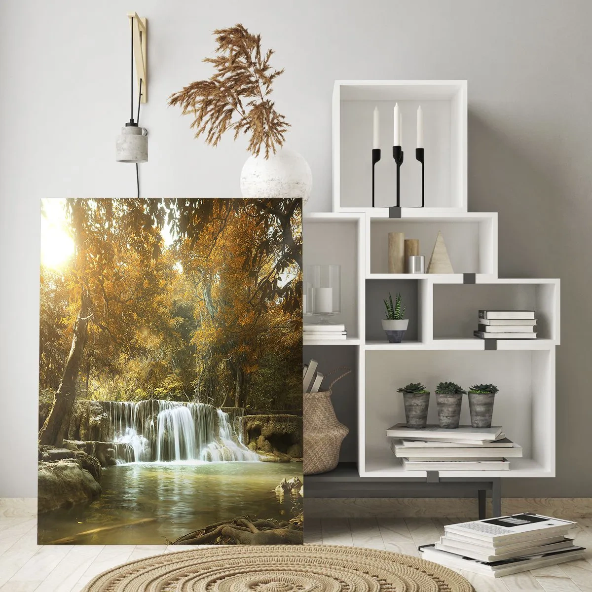 Schilderen op glas - Park cascade - 70x100 cm