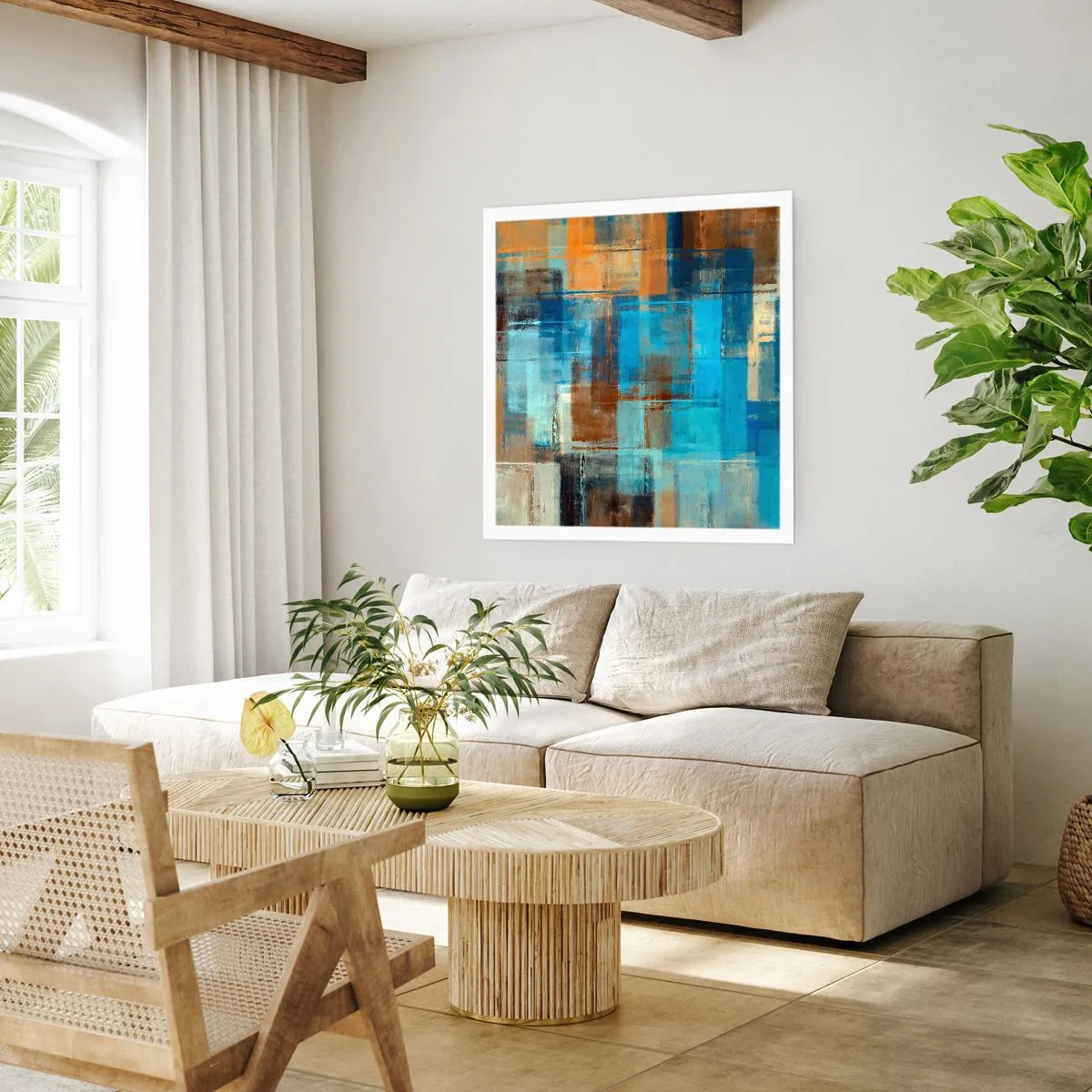 Poster - Door de blauwe sluier - 50x50 cm