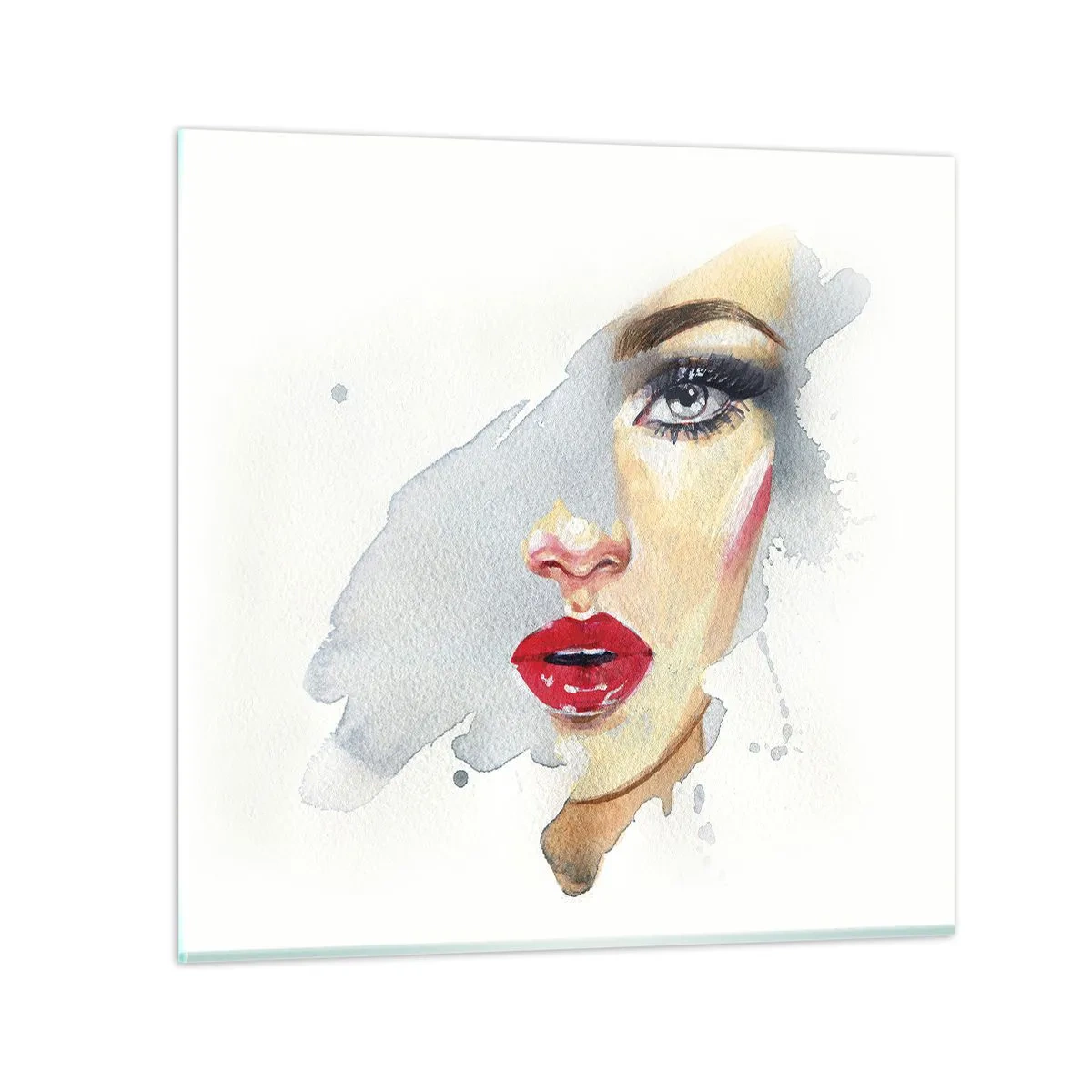 Schilderen op glas - Weerspiegeld in een druppel water - 60x60 cm