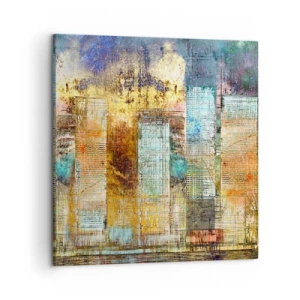 Schilderen op canvas - Een zonnige metropool - 50x50 cm