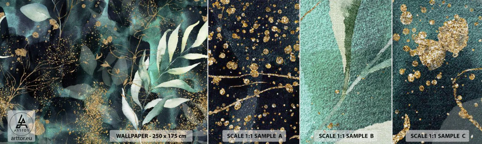 Fotobehang Monster Premium Canvas - Magische tuin - Planten, Bladeren, Plantkunde - 100x30 cm