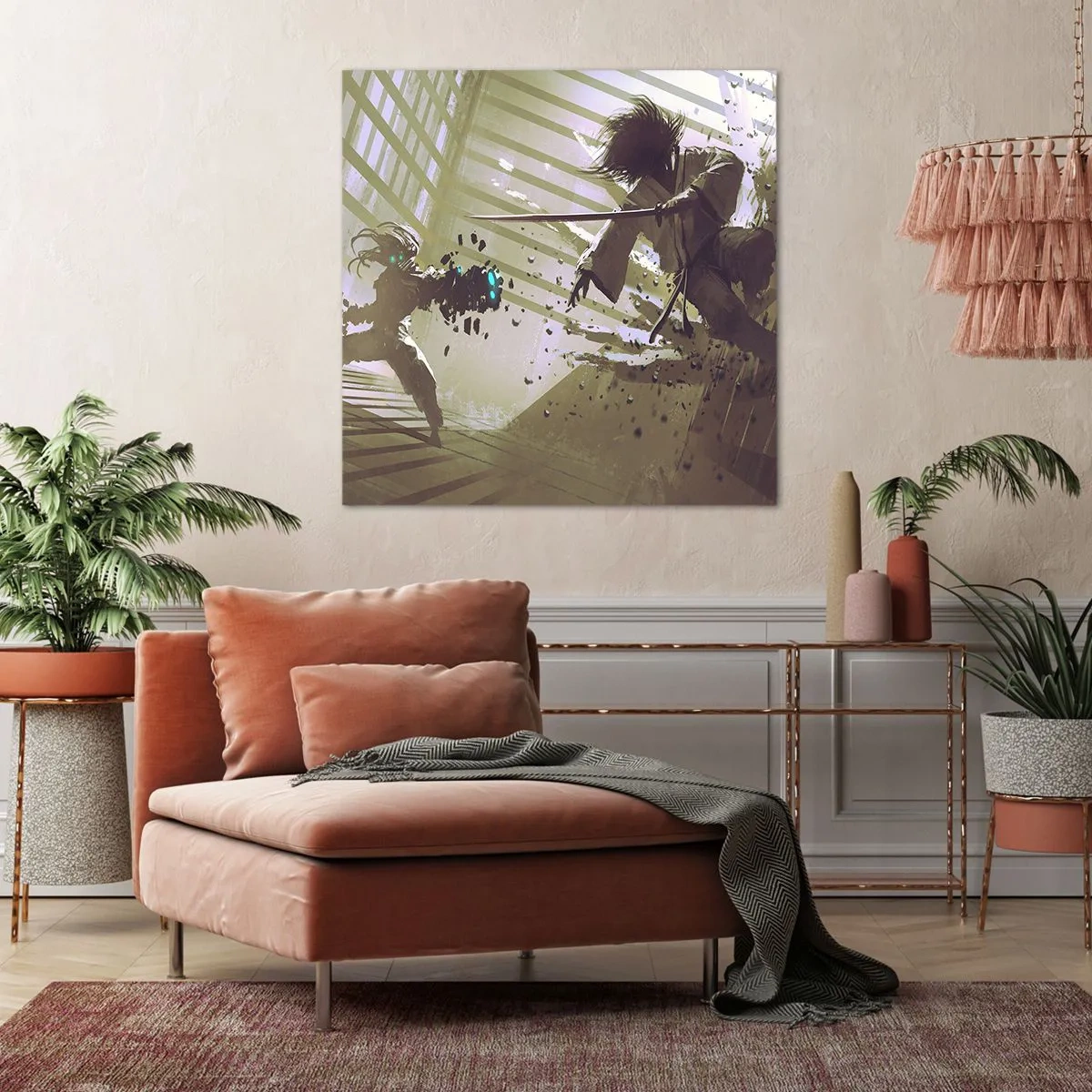 Schilderen op canvas - En je kunt een samoerai zijn - 70x70 cm