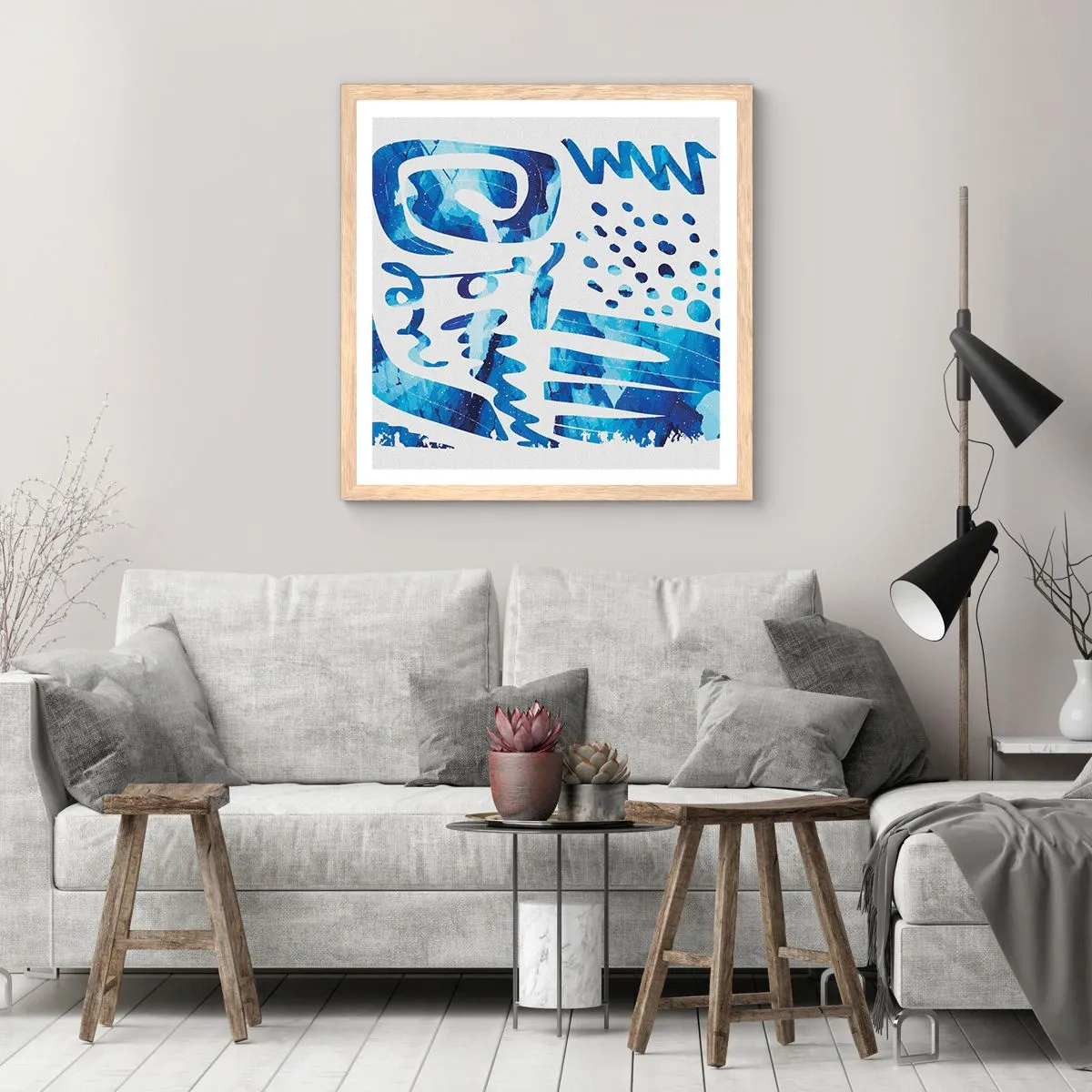 Een poster in een licht eiken lijst - Terug naar de wortels - 60x60 cm