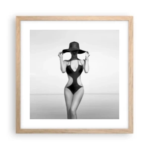 Een poster in een licht eiken lijst - Mijn naam is: Elegantie - 40x40 cm