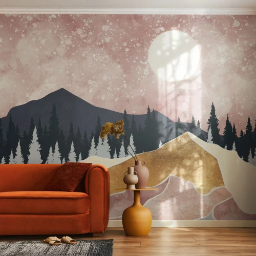 Fotobehang op maat Premium Sand - Nachtwacht - Grafisch, Landschap, Bergen