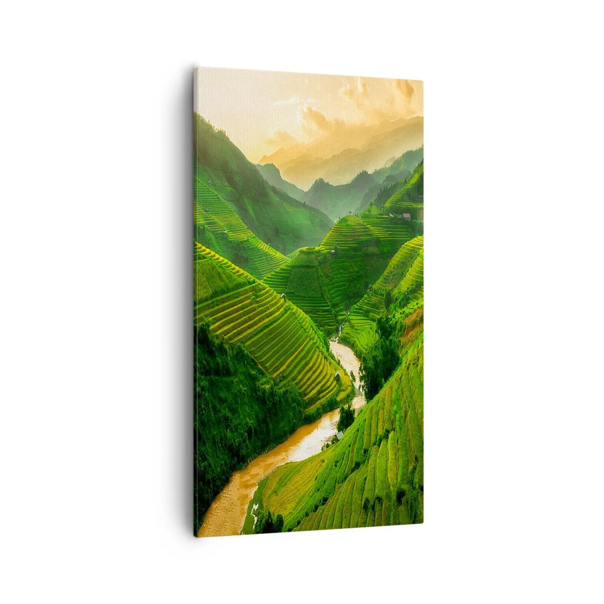 Schilderen op canvas - Vietnamese vallei - 55x100 cm