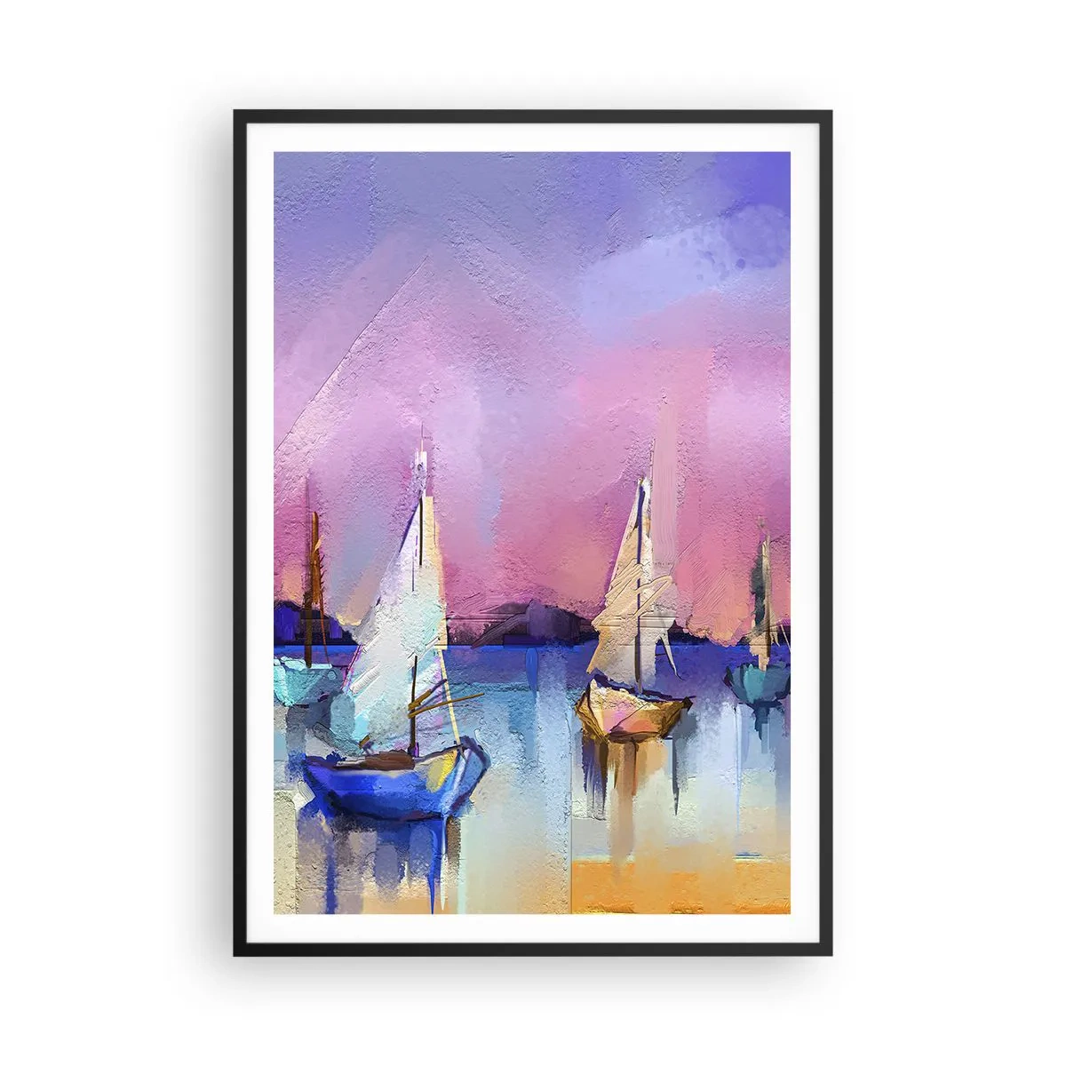 Poster in een zwarte lijst - Richting: breed water - 70x100 cm