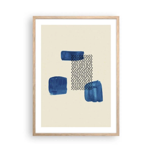 Een poster in een licht eiken lijst - Een abstract kwartet - 50x70 cm