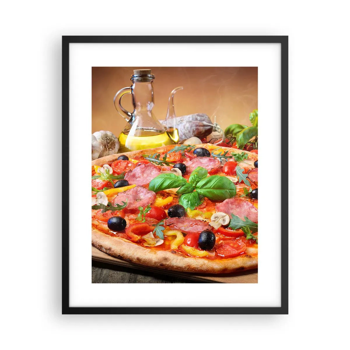 Poster in een zwarte lijst - Met echte Italiaanse smaak - 40x50 cm