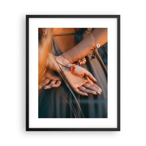 Poster in een zwarte lijst - Verbonden met de natuur - 40x50 cm