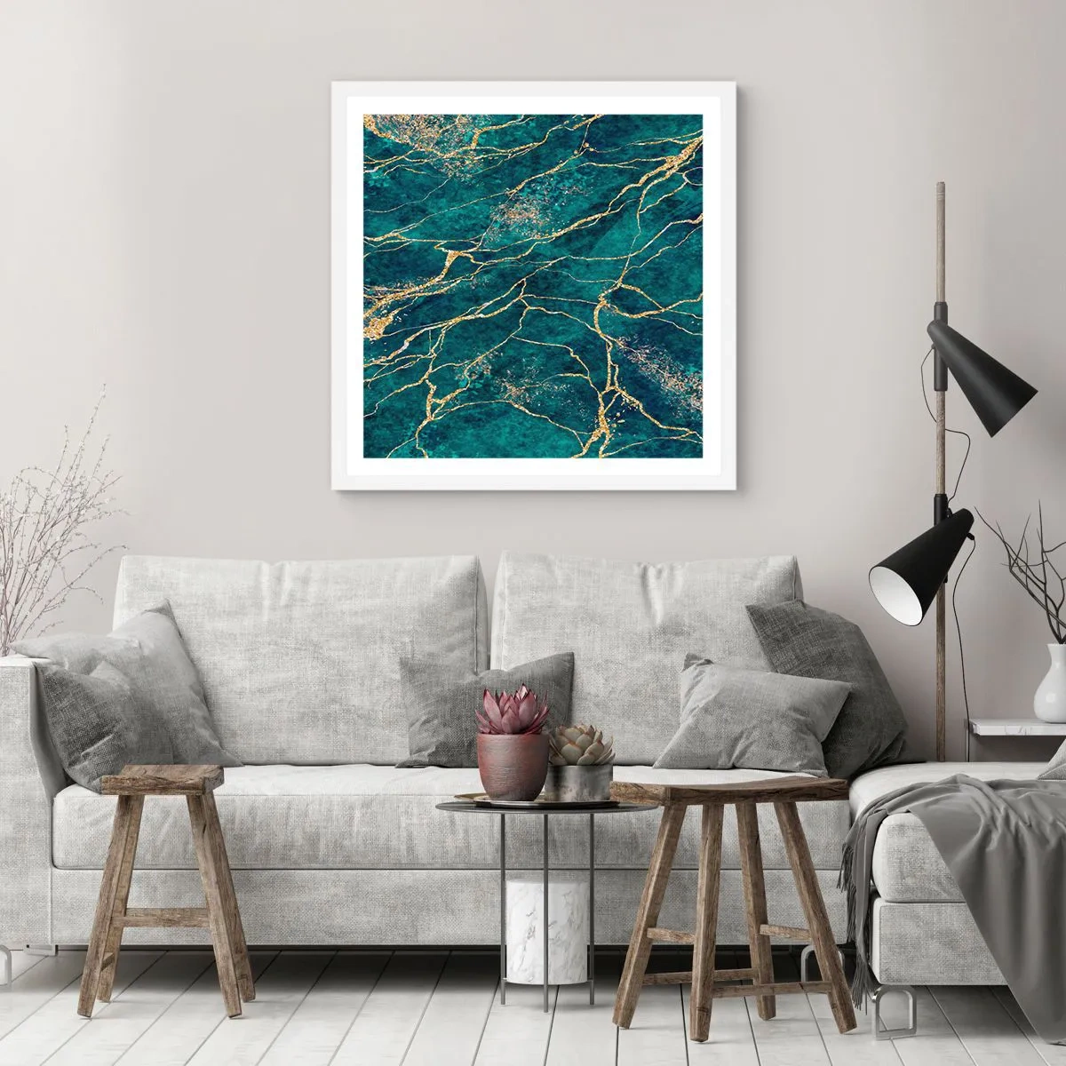Poster in een witte lijst - Goudmijn - 50x50 cm