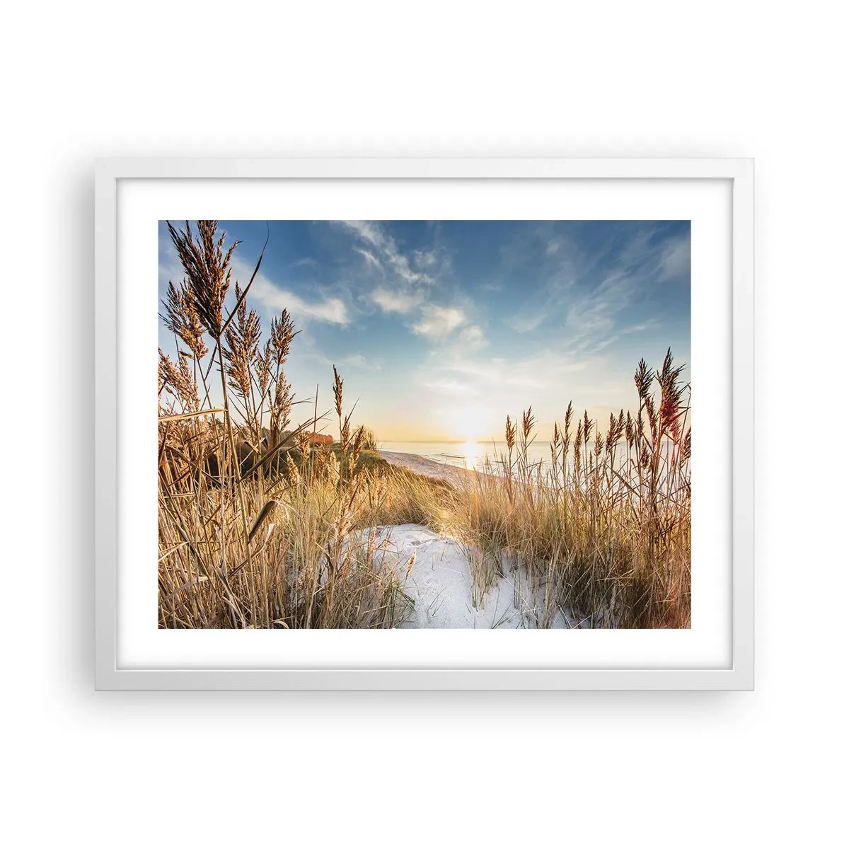 Poster in een witte lijst - Noord strand - 50x40 cm