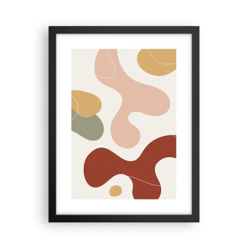 Poster in een zwarte lijst - Kronkels of krullen? - 30x40 cm
