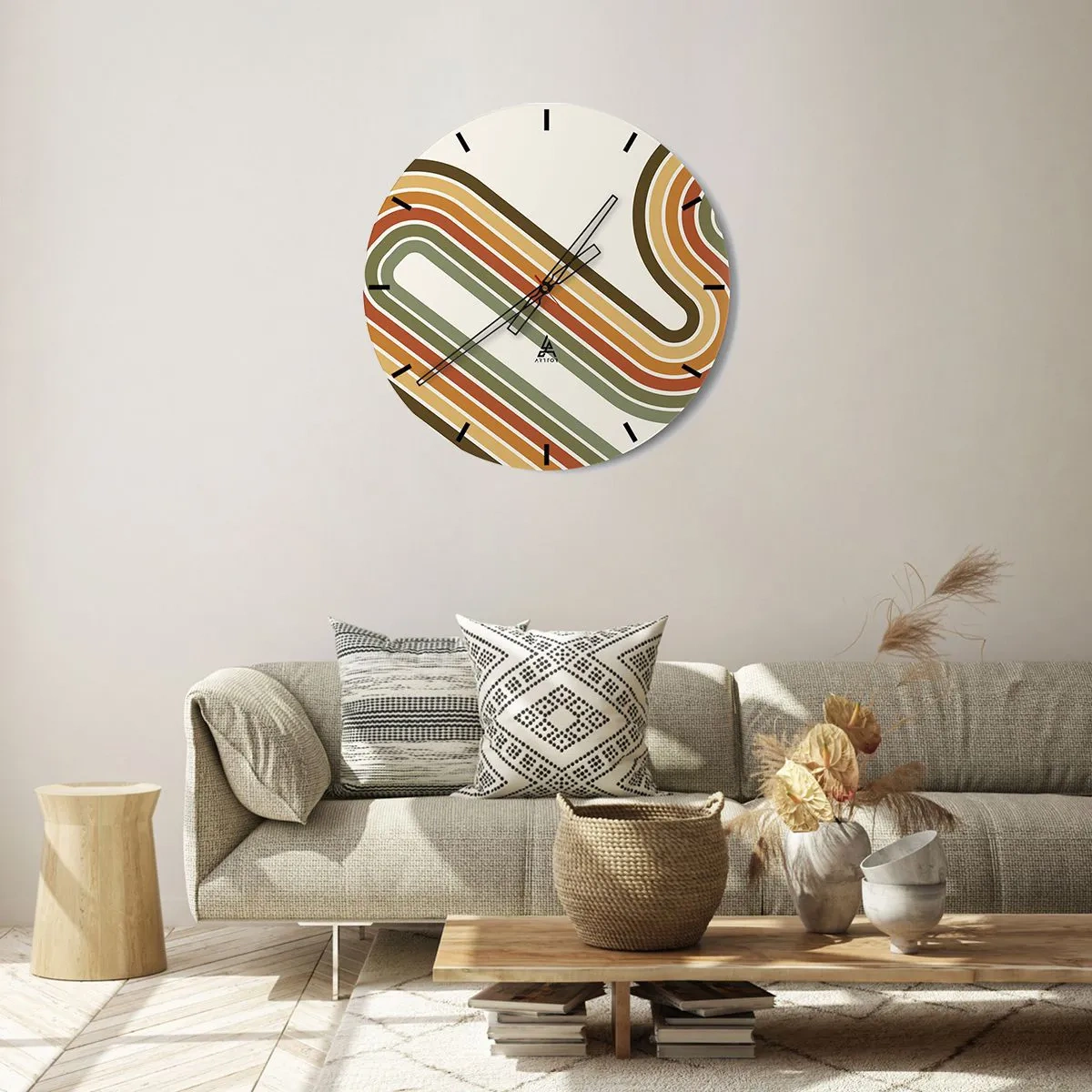 Wandklok - Klok - Zigzag naar het doel - 40x40 cm