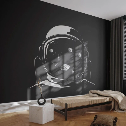 Zelfklevend Fotobehang Deluxe Sticker - Mooi uitzicht - Astronaut, Kosmos, Universum - 250x175 cm