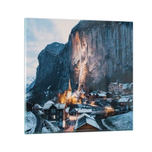Schilderen op glas - De stralende geest van de winter - 70x70 cm