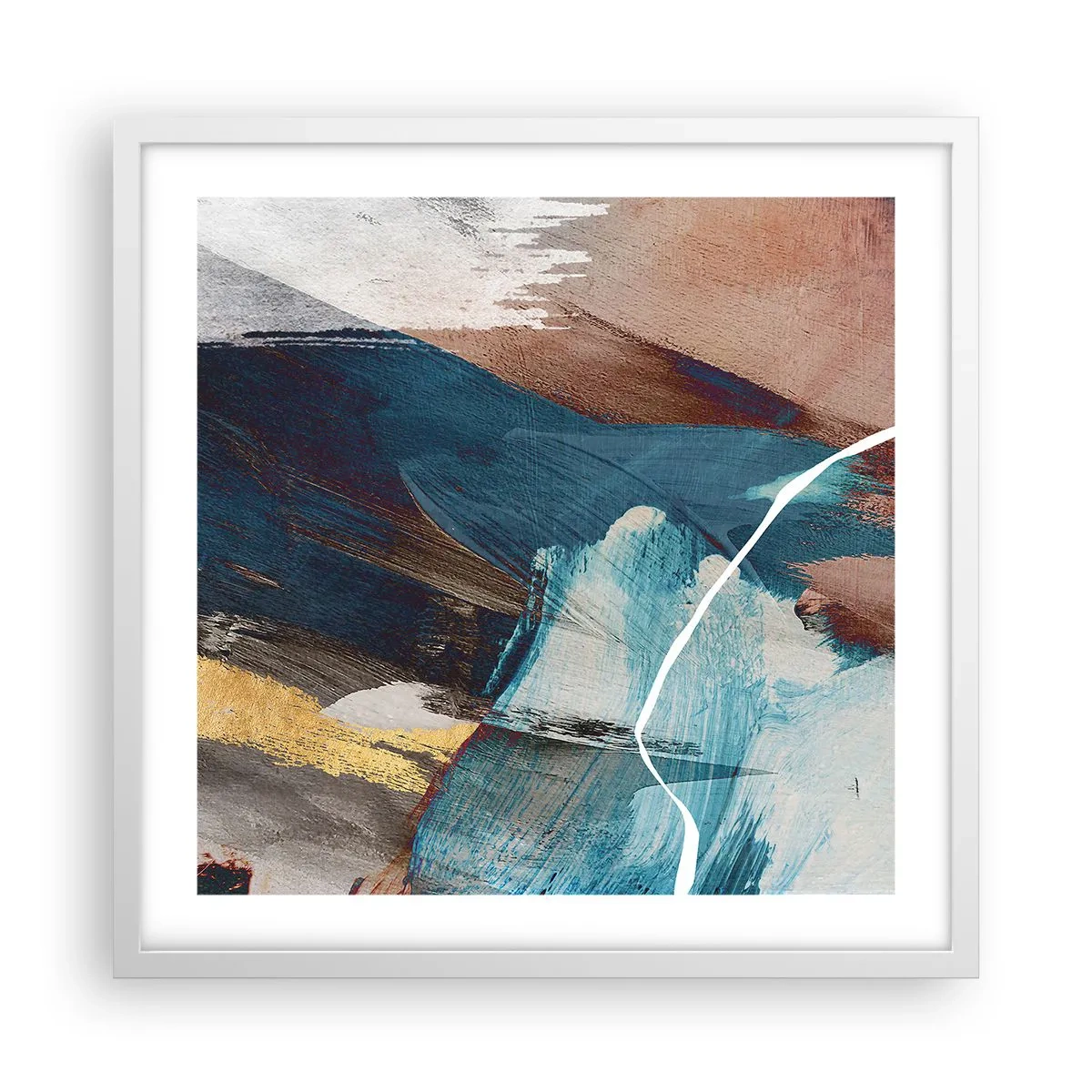 Poster in een witte lijst - Met panache en energie - 50x50 cm