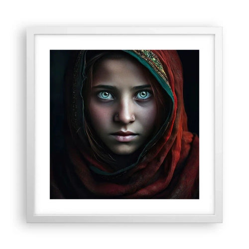Poster in een witte lijst - Oosterse prinses - 40x40 cm