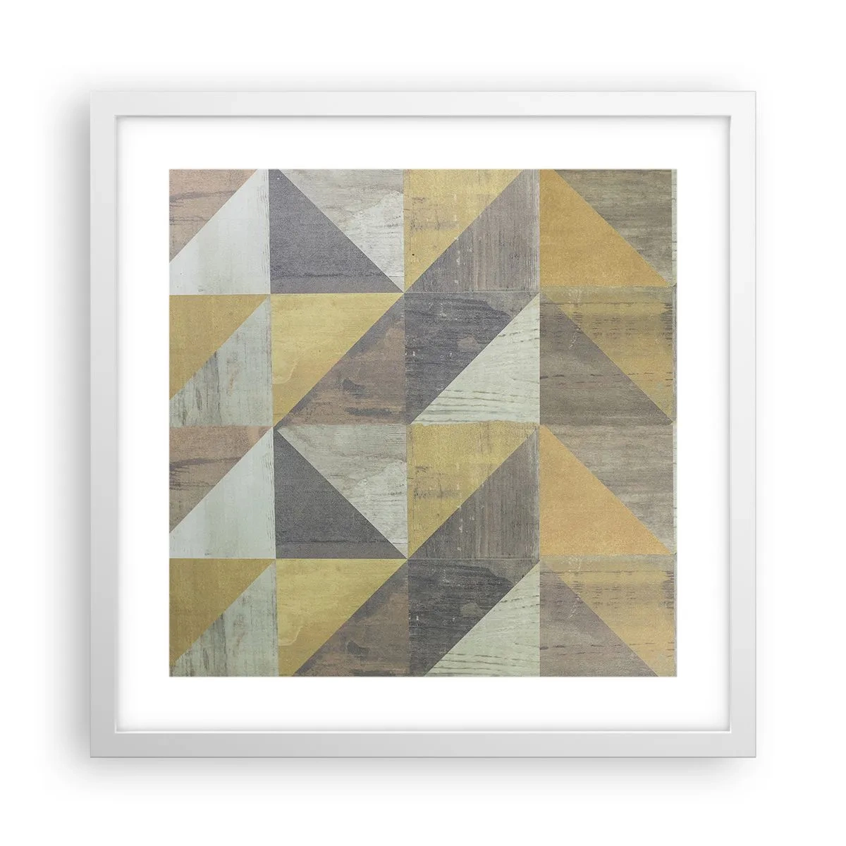 Poster in een witte lijst - Op de hoek van de driehoek - 40x40 cm