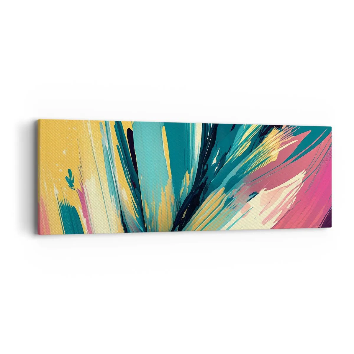 Schilderen op canvas - Compositie – een explosie van vreugde - 90x30 cm
