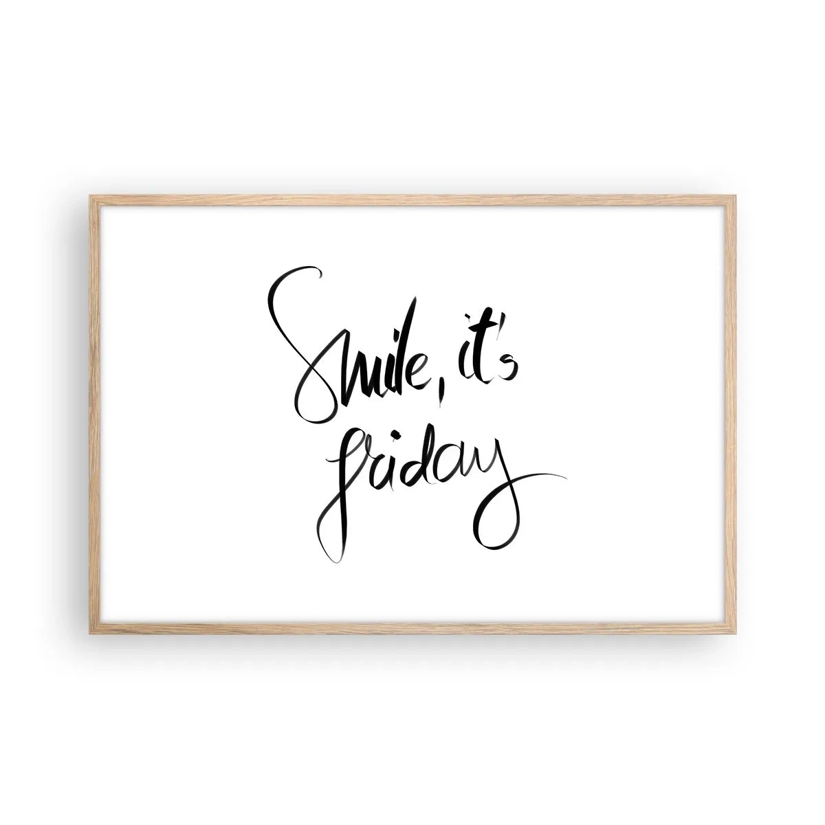 Een poster in een licht eiken lijst - Echte vreugde - 91x61 cm