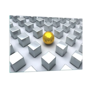 Schilderen op glas - Waarom ik? Geometrische compositie - 120x80 cm