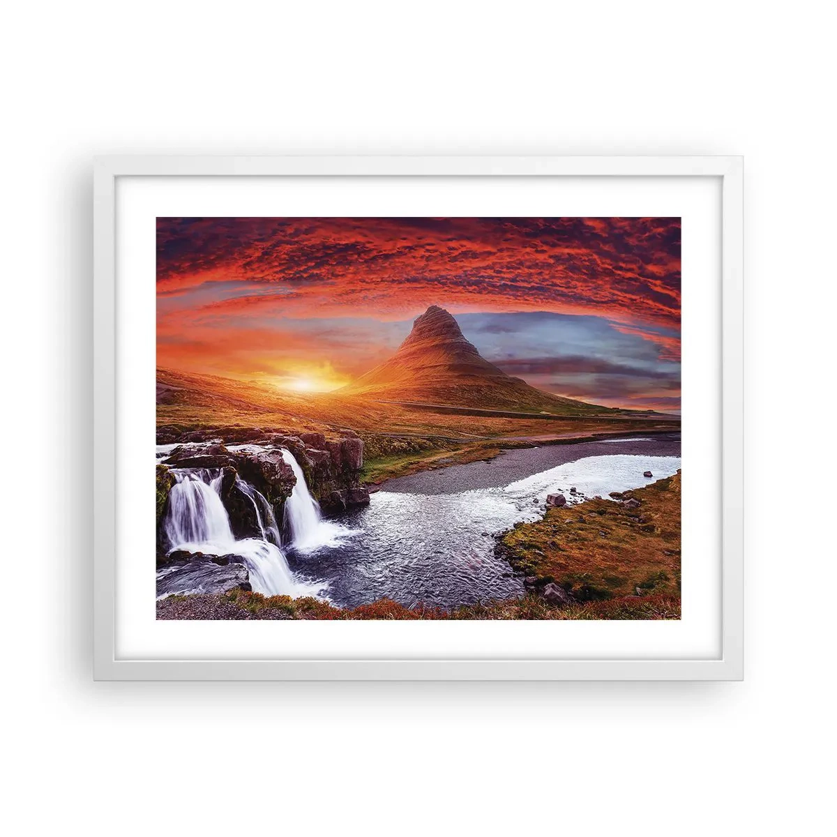 Poster in een witte lijst - Een zicht op Midden-aarde - 50x40 cm