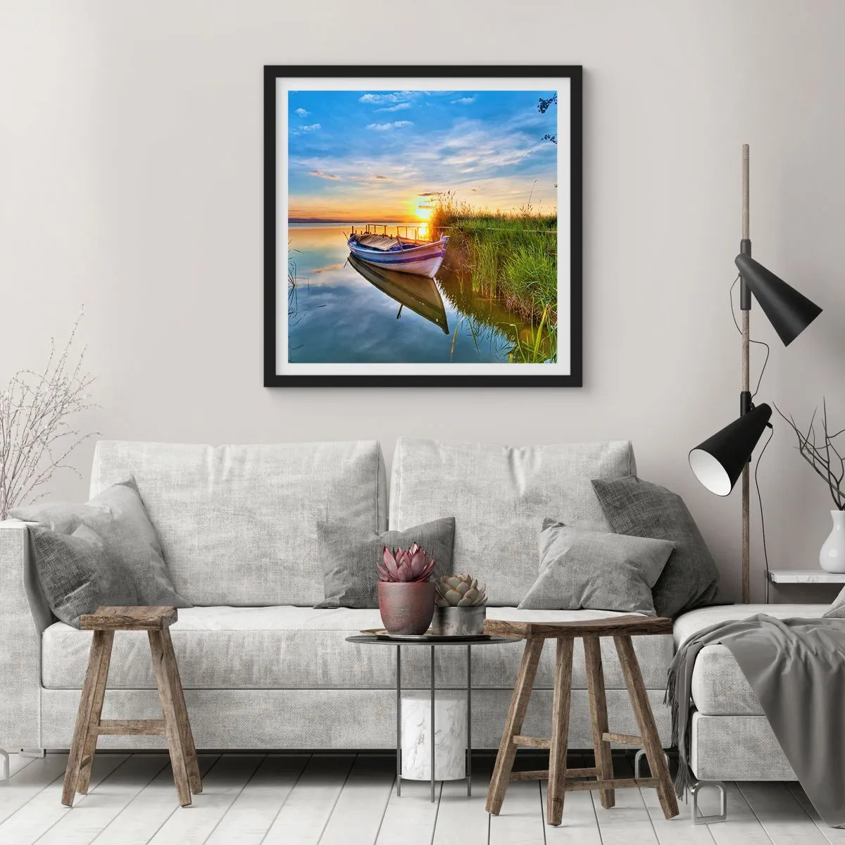 Poster in een zwarte lijst - Baai van vervulde dromen - 60x60 cm