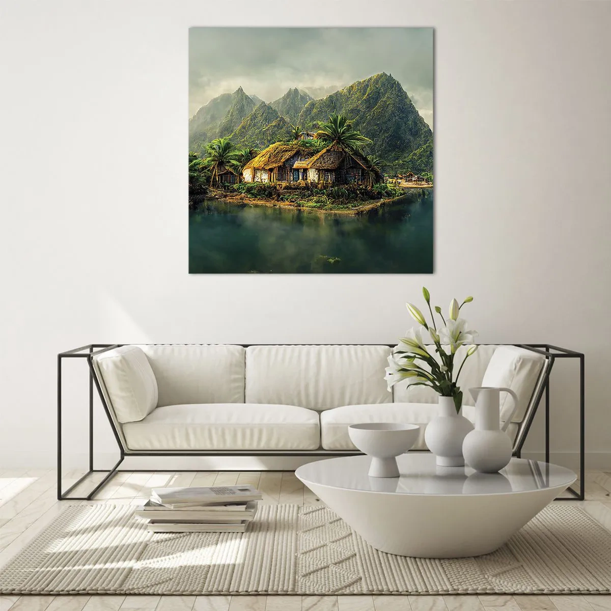 Schilderen op glas - Tropisch paradijs - 60x60 cm