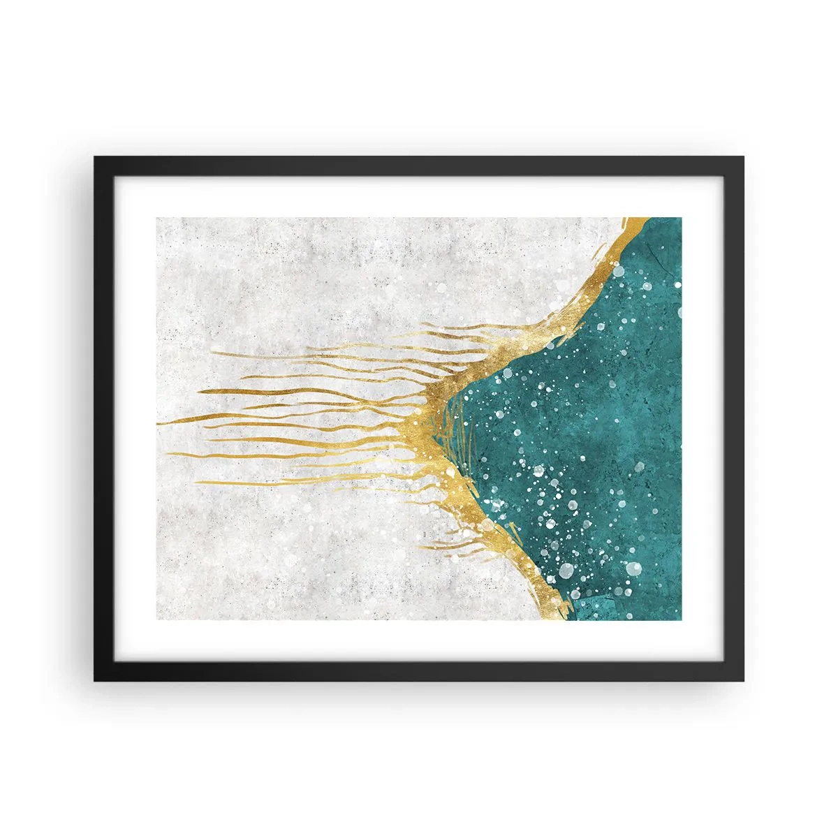 Poster in een zwarte lijst - Gouden vloed - 50x40 cm