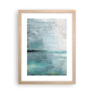 Een poster in een licht eiken lijst - Horizontaal in blauw - 30x40 cm